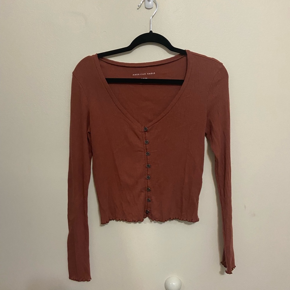 American Eagle Long Sleeve Clasp Front Shirt
